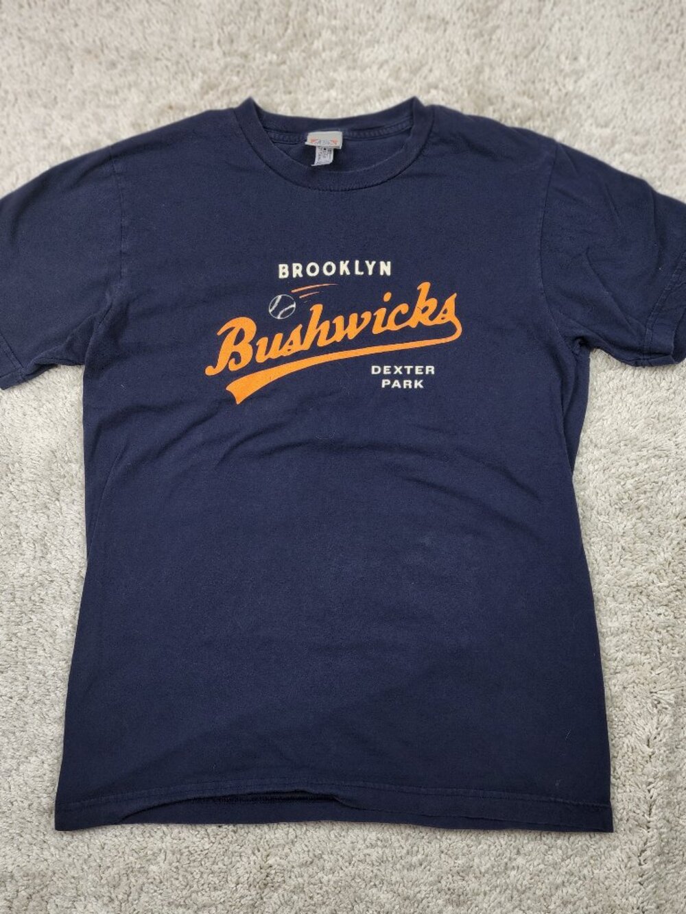 Ebbets Field Flannels Brooklyn Bushwicks T-Shirt Mens Medium USA Slub Blue M Y2K